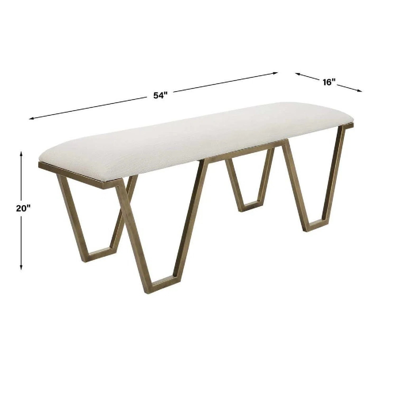 Luxury White Textured Fabric Bench European Style for Villa