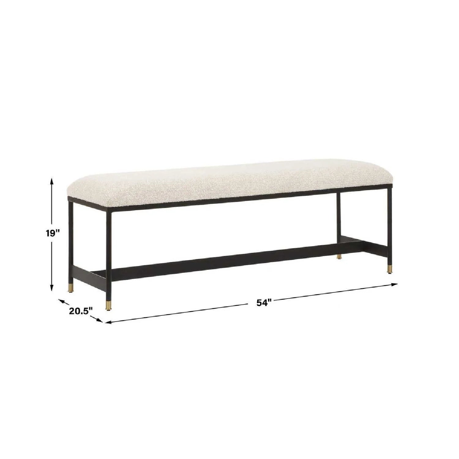 Luxury White Textured Fabric Bench European Style for Villa