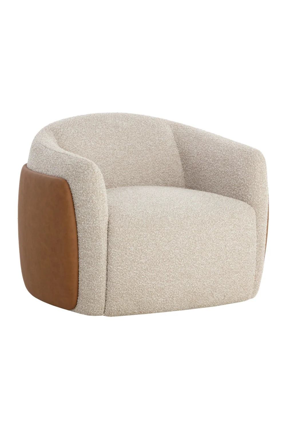 Luxury White Textured Swivel Lounge Chair Modern Italian Style for Villa