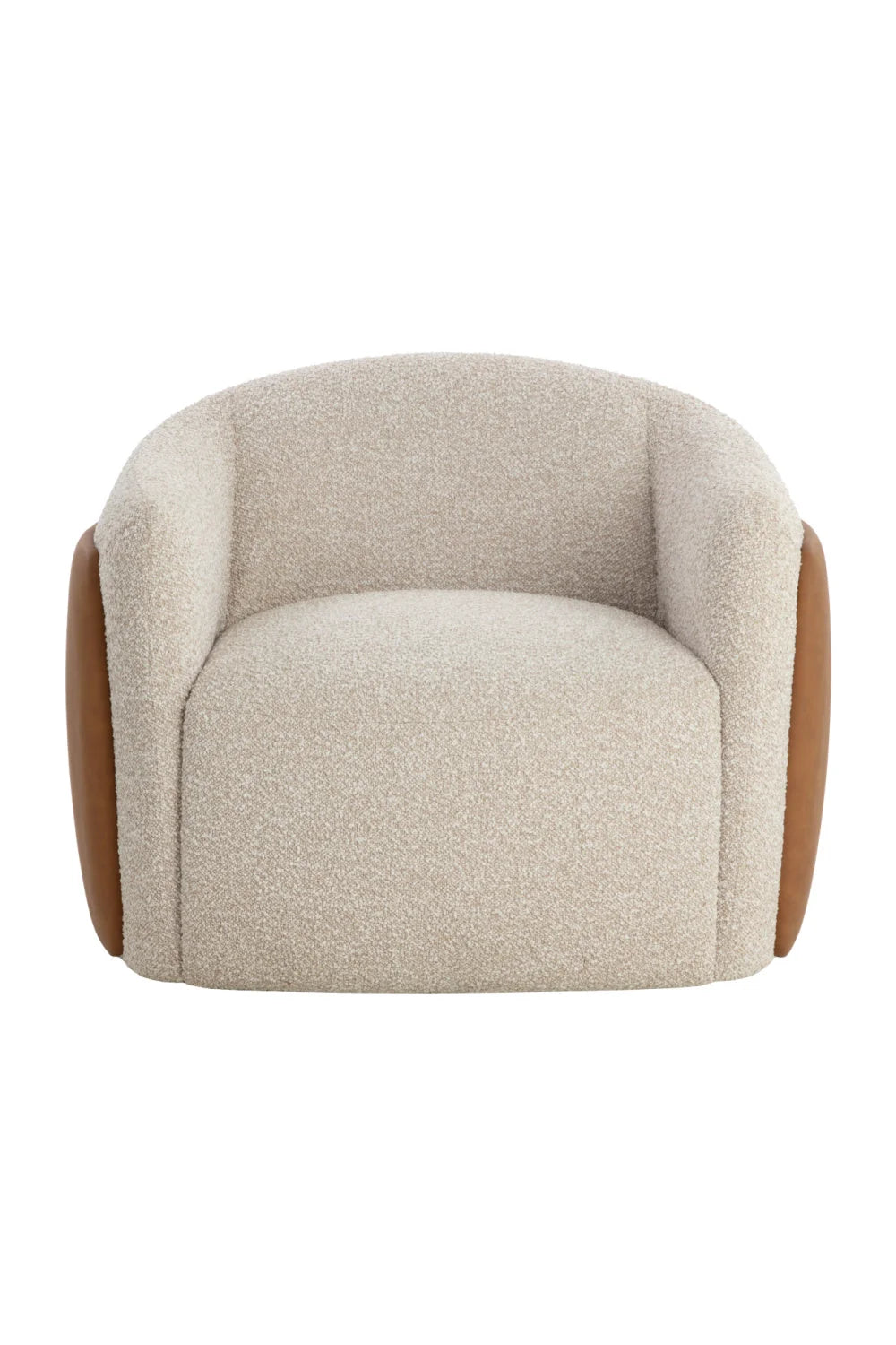 Luxury White Textured Swivel Lounge Chair Modern Italian Style for Villa