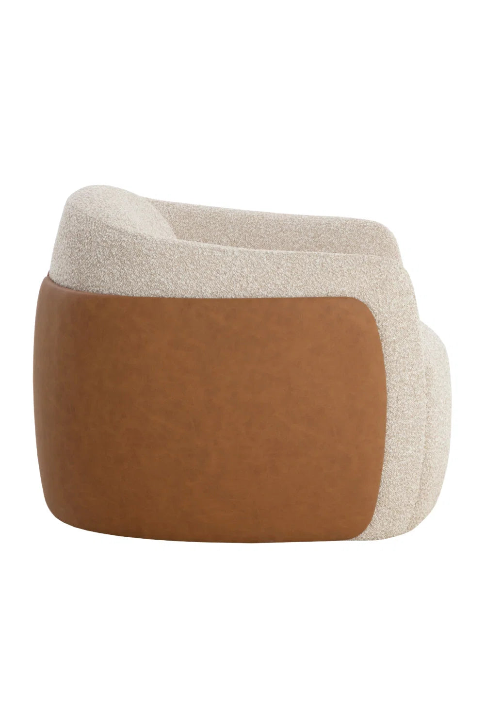 Luxury White Textured Swivel Lounge Chair Modern Italian Style for Villa