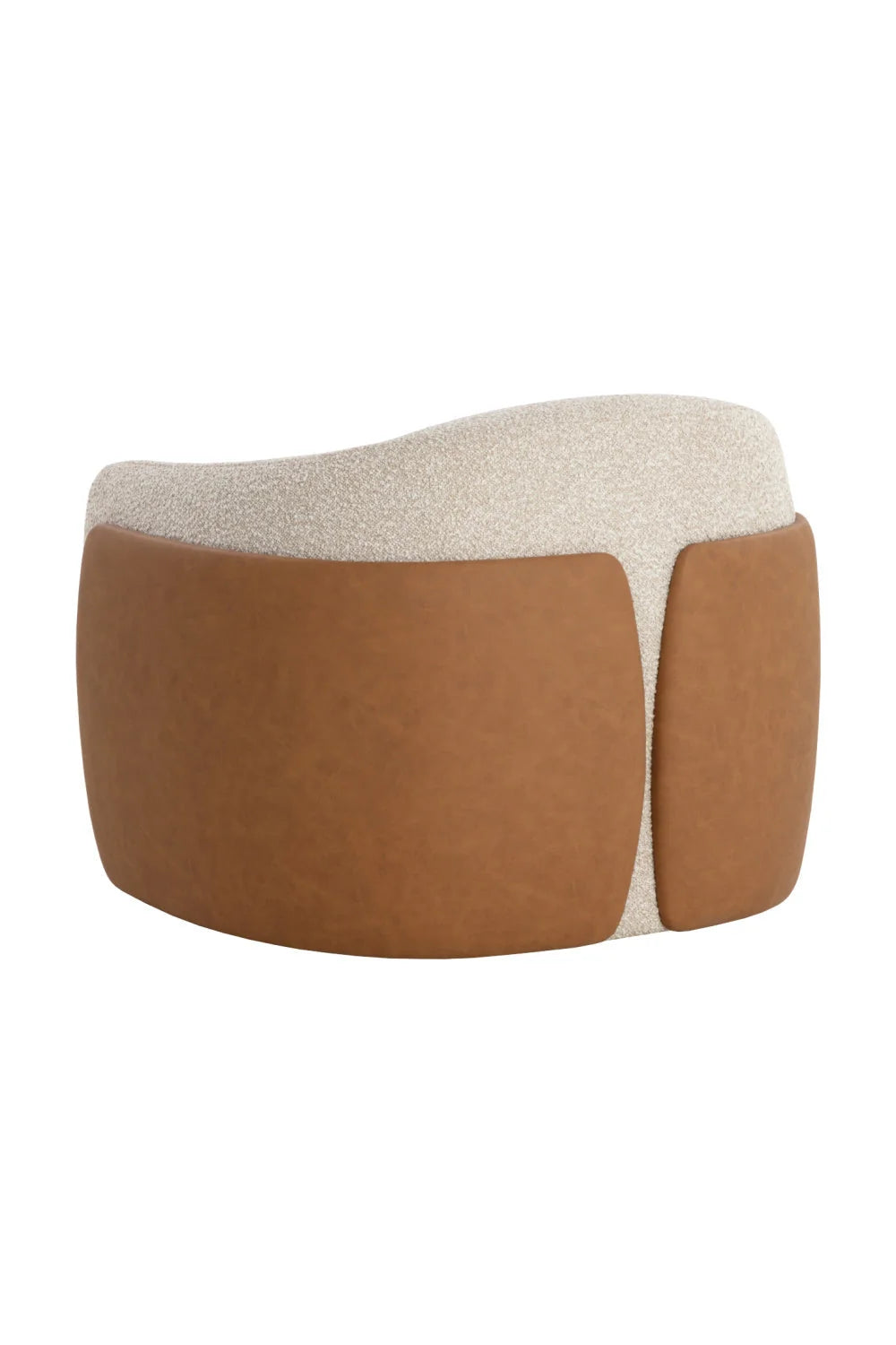 Luxury White Textured Swivel Lounge Chair Modern Italian Style for Villa