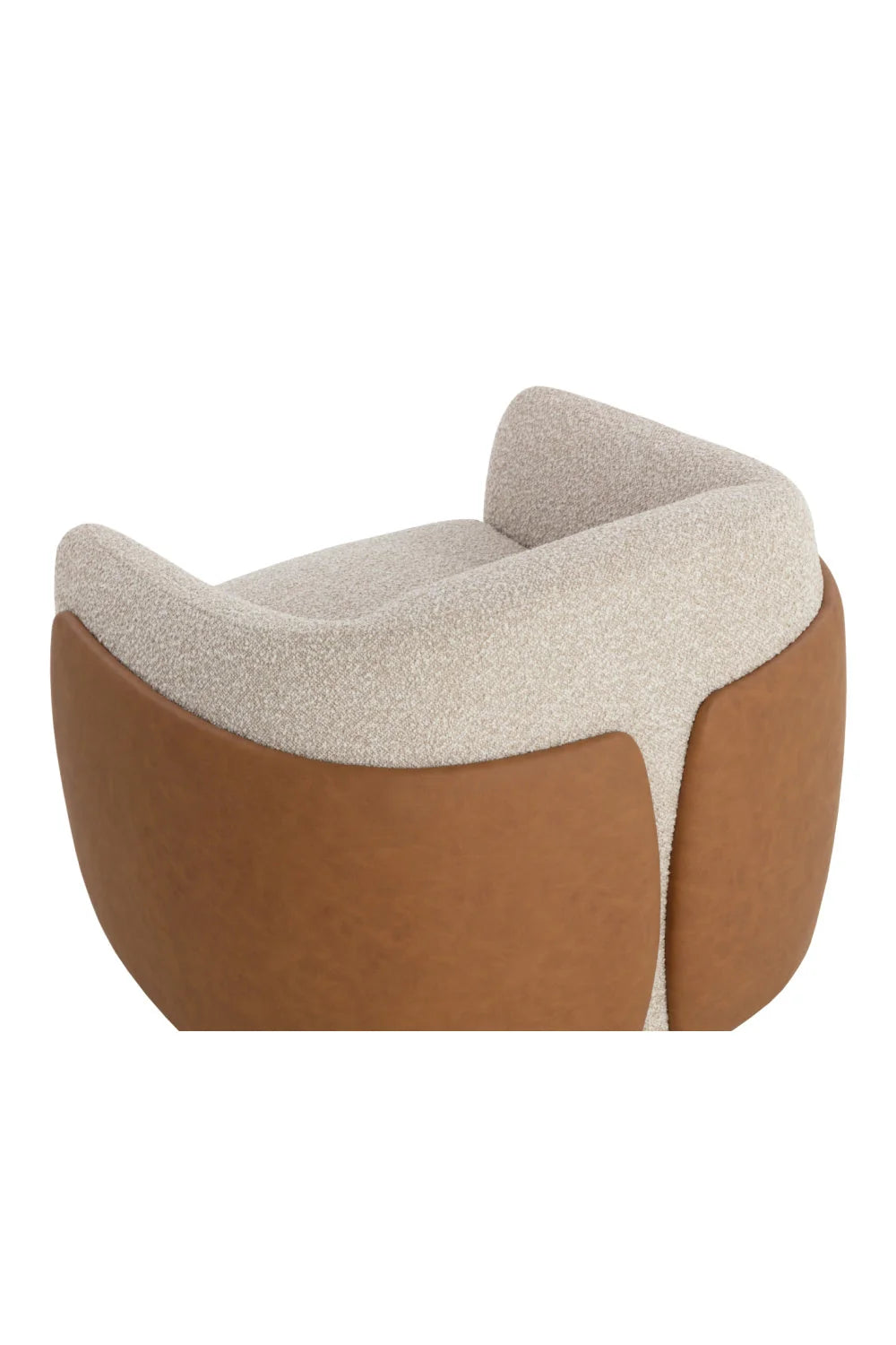 Luxury White Textured Swivel Lounge Chair Modern Italian Style for Villa