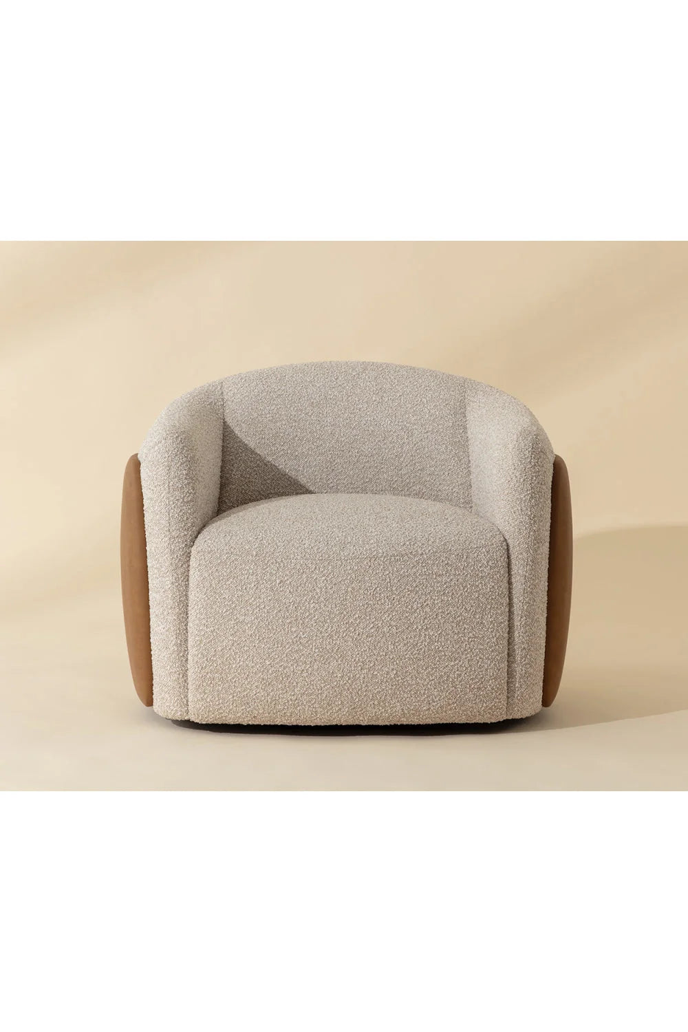 Luxury White Textured Swivel Lounge Chair Modern Italian Style for Villa