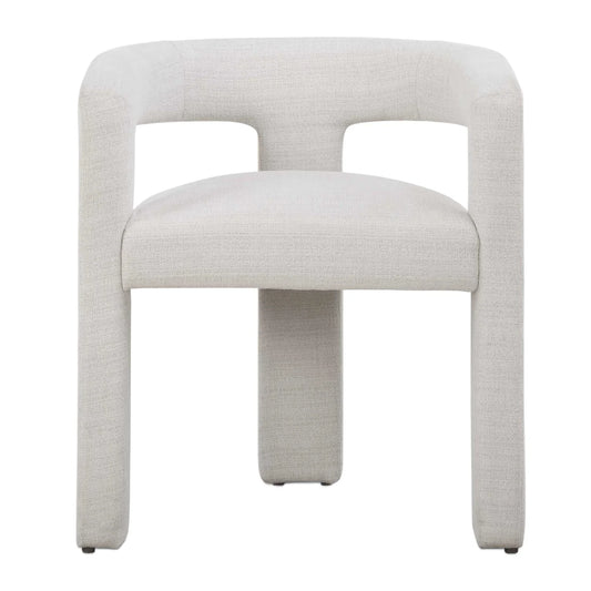 Luxury White Three-Legged Dining Chair European Style for Villa