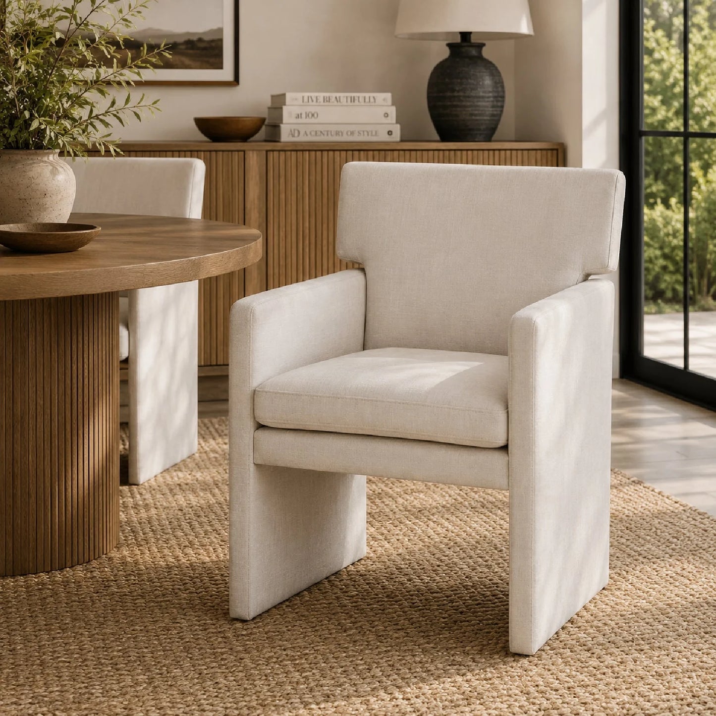 Luxury White Velvet Dining Chairs European Style for Villa