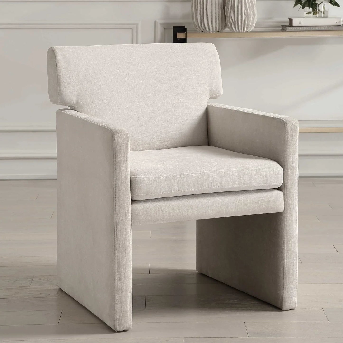 Luxury White Velvet Dining Chairs European Style for Villa