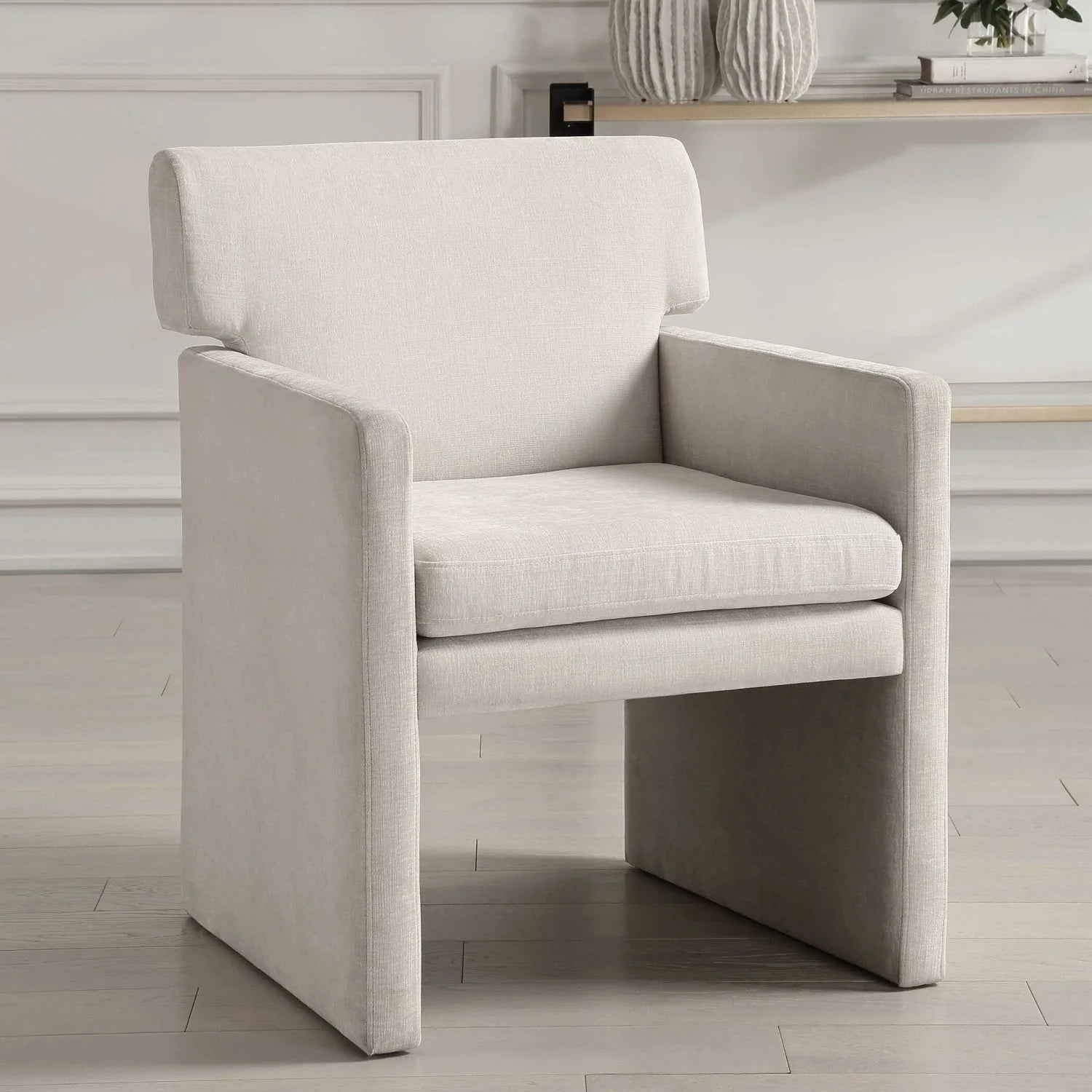Luxury White Velvet Dining Chairs European Style for Villa