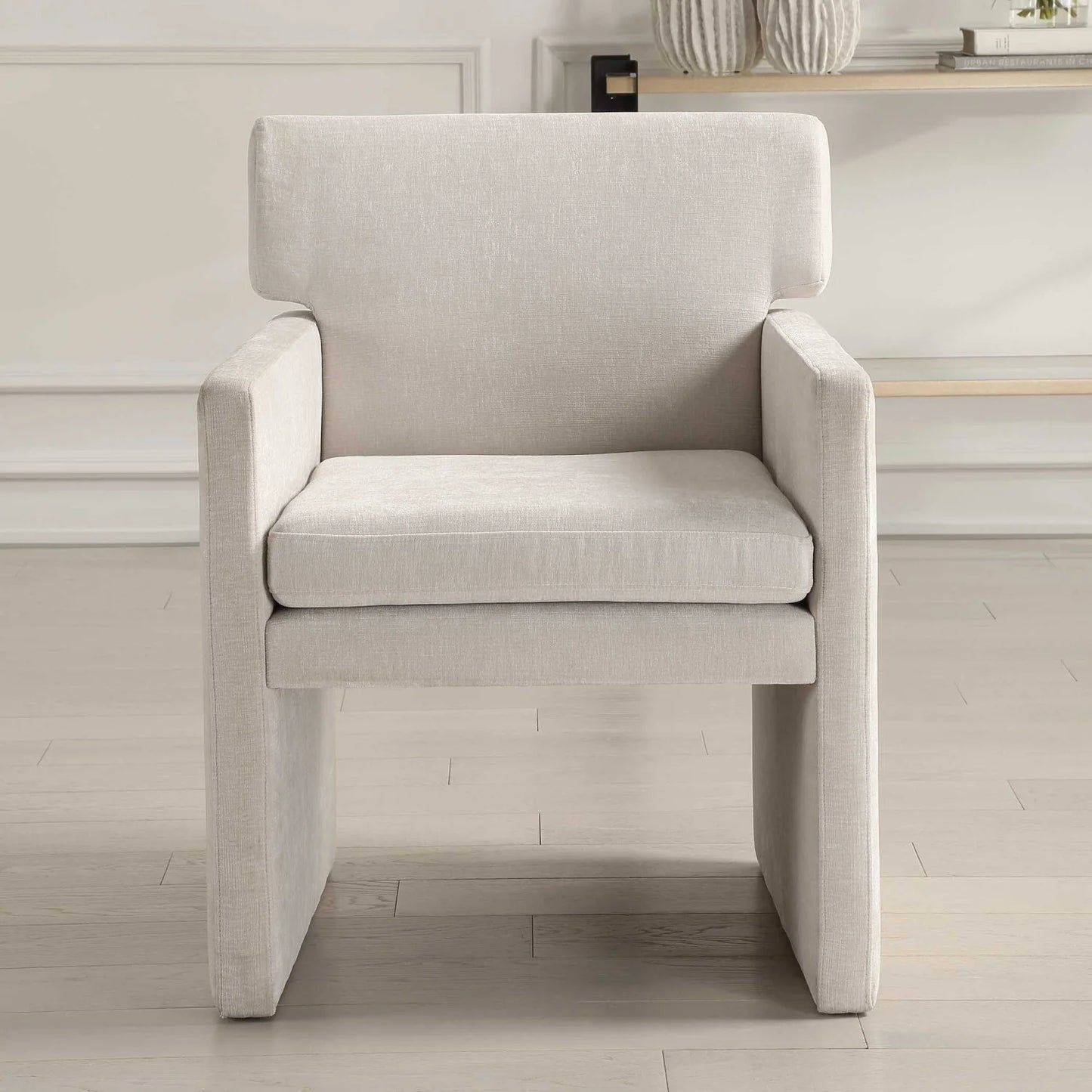 Luxury White Velvet Dining Chairs European Style for Villa
