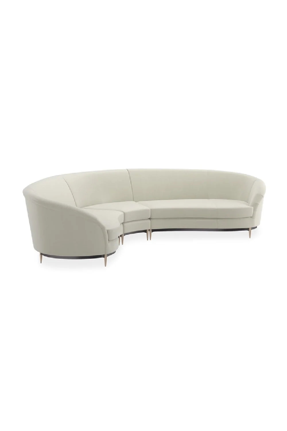 Luxury White Velvet Sectional Sofa Modern Italian Style for Villa