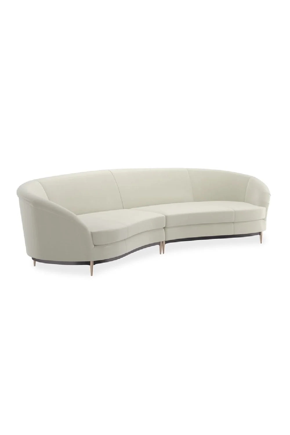 Luxury White Velvet Sectional Sofa Modern Italian Style for Villa