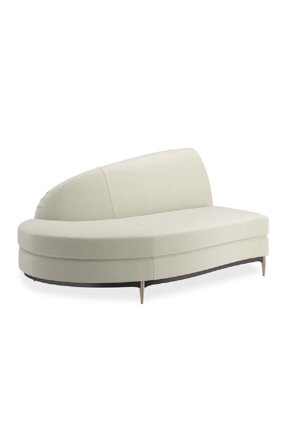 Luxury White Velvet Sectional Sofa Modern Italian Style for Villa