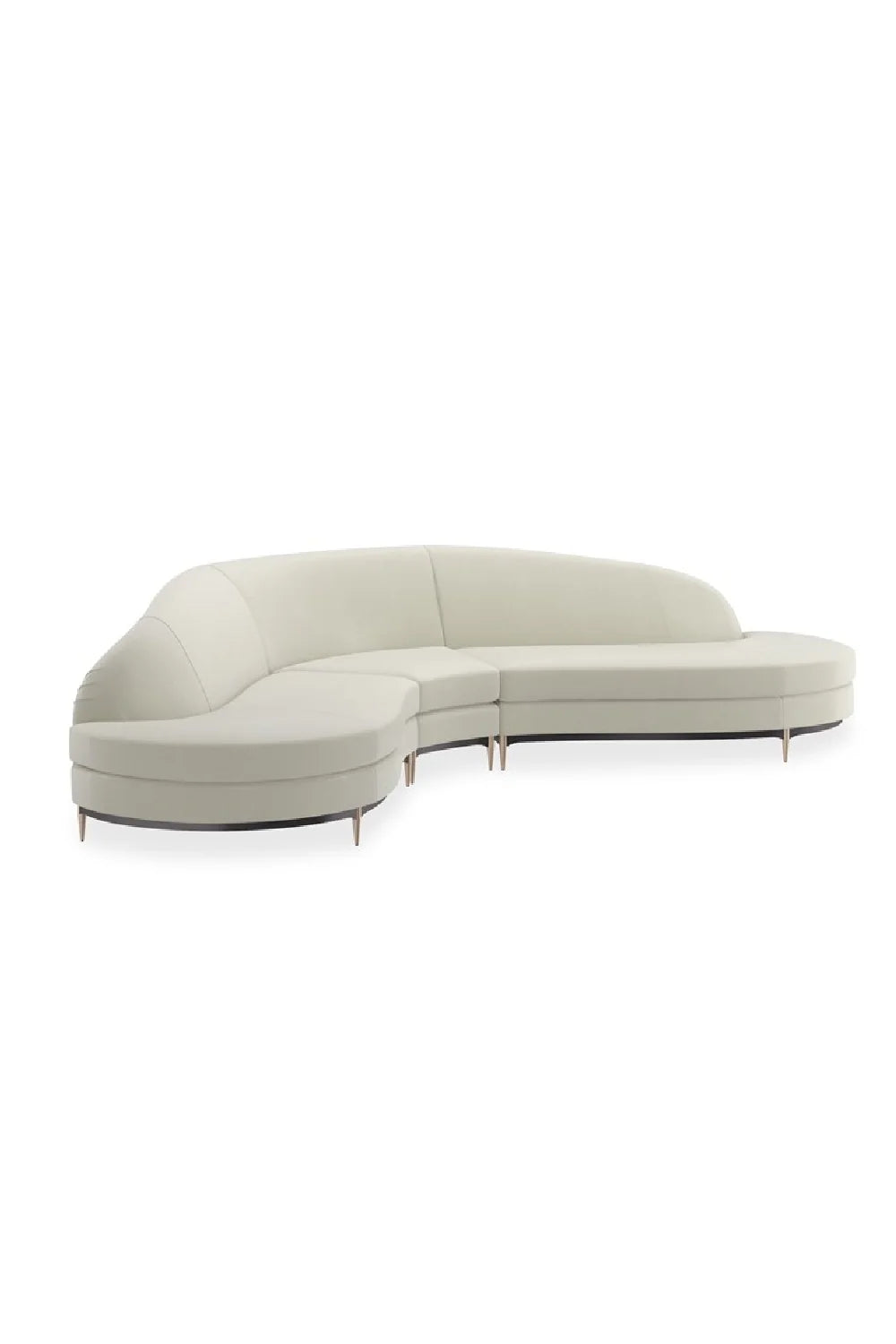 Luxury White Velvet Sectional Sofa Modern Italian Style for Villa