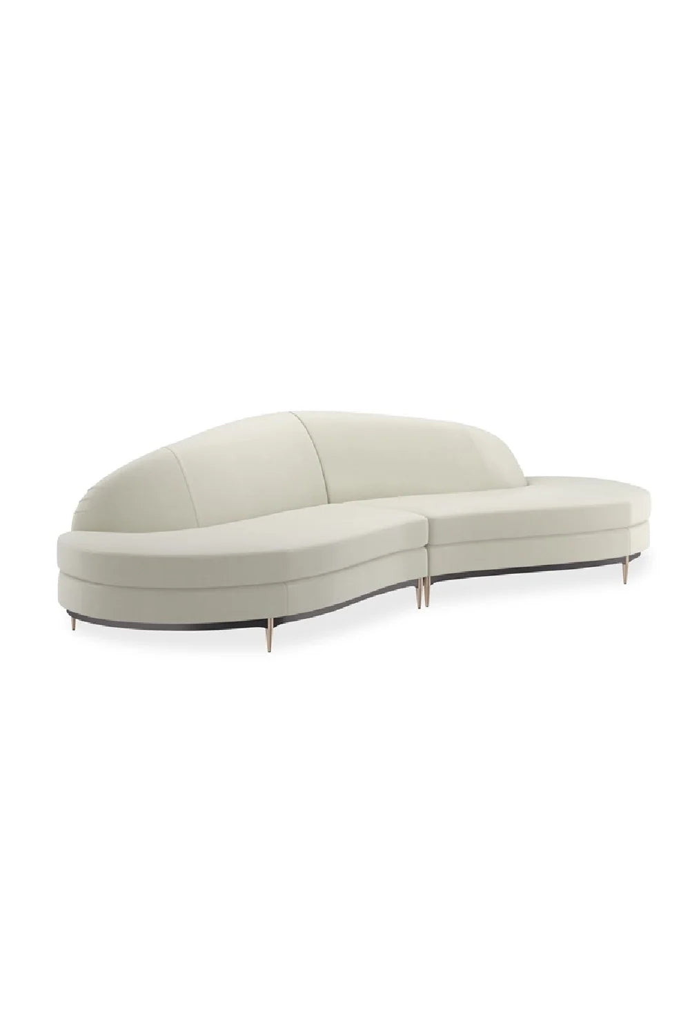 Luxury White Velvet Sectional Sofa Modern Italian Style for Villa
