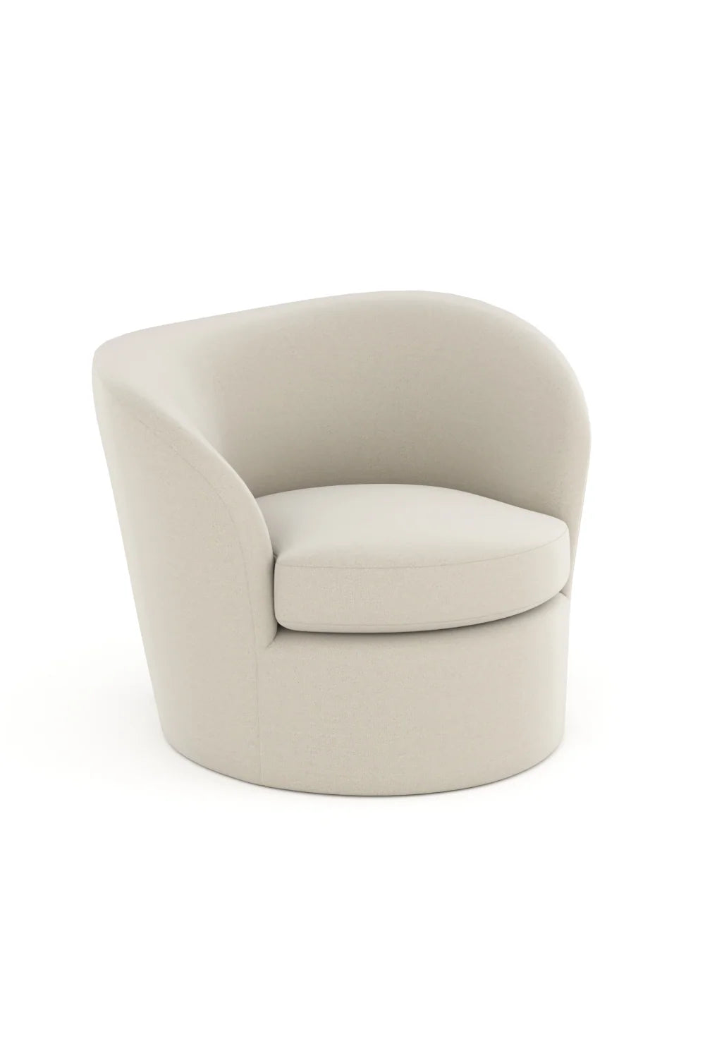 Luxury White Velvet Swivel Lounge Chair Modern Italian Style for Villa