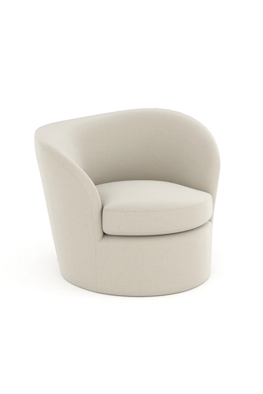 Luxury White Velvet Swivel Lounge Chair Modern Italian Style for Villa