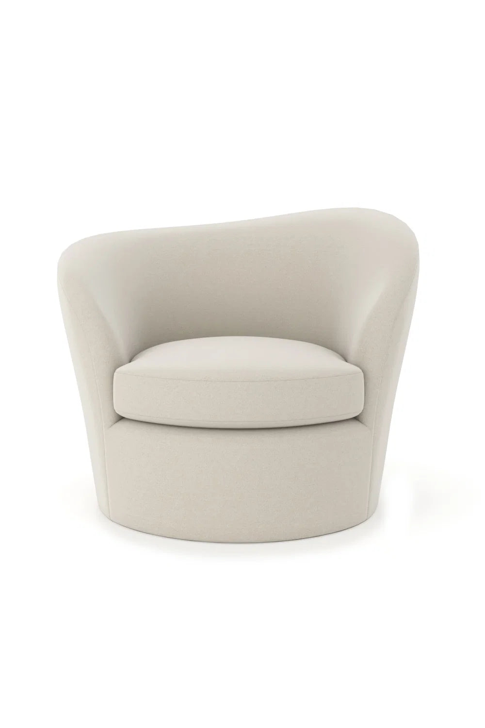 Luxury White Velvet Swivel Lounge Chair Modern Italian Style for Villa