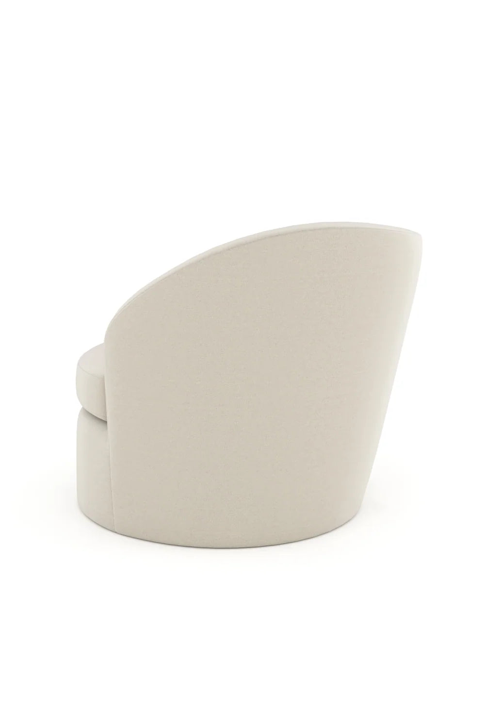 Luxury White Velvet Swivel Lounge Chair Modern Italian Style for Villa