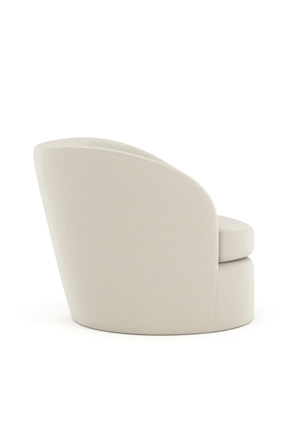 Luxury White Velvet Swivel Lounge Chair Modern Italian Style for Villa