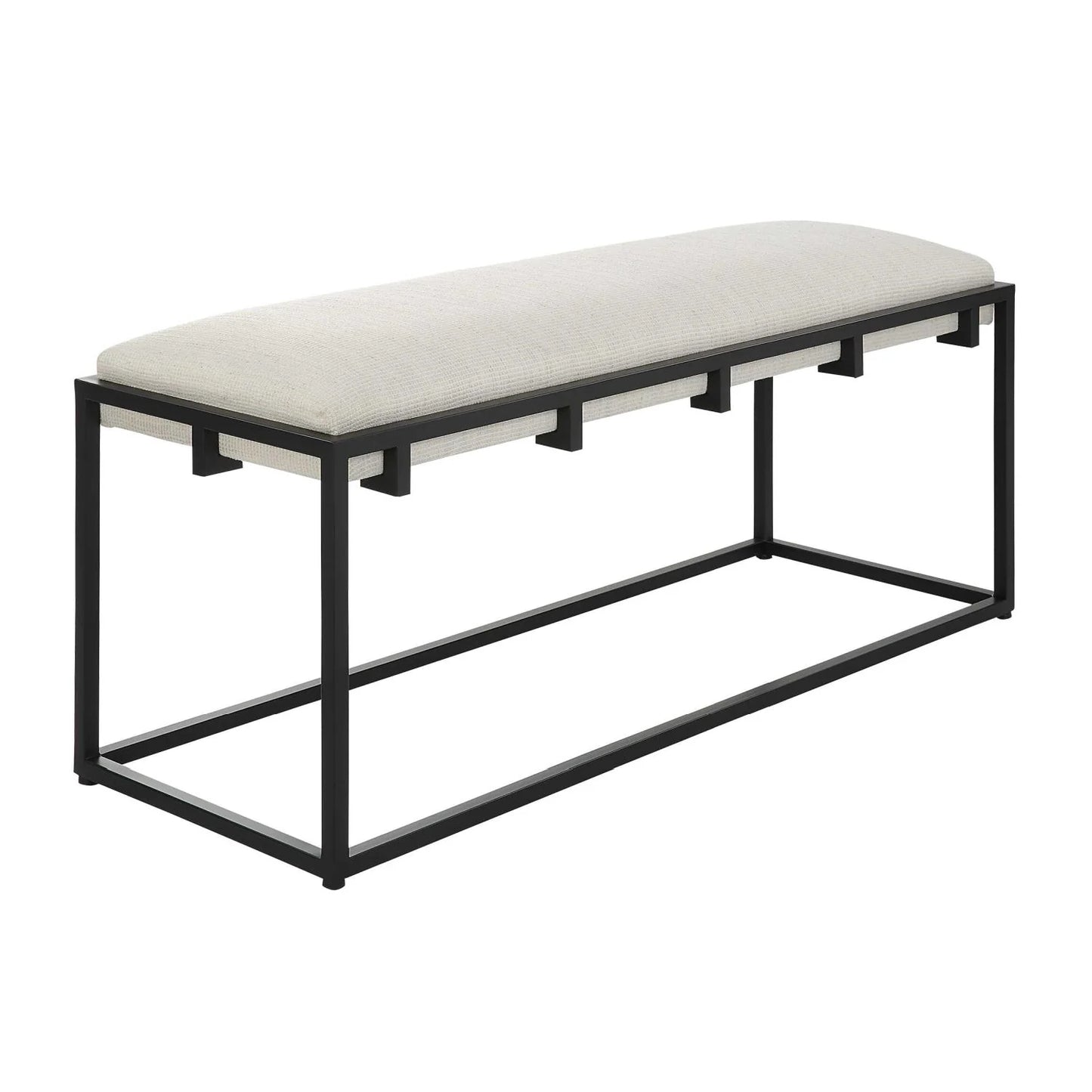 Luxury White Waffle Bench European Style for Villa