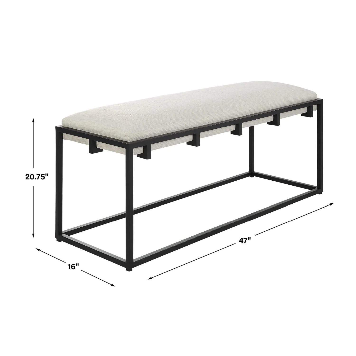 Luxury White Waffle Bench European Style for Villa
