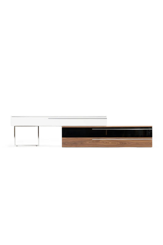 Luxury White Walnut TV Stand Modern Italian Style for Villa