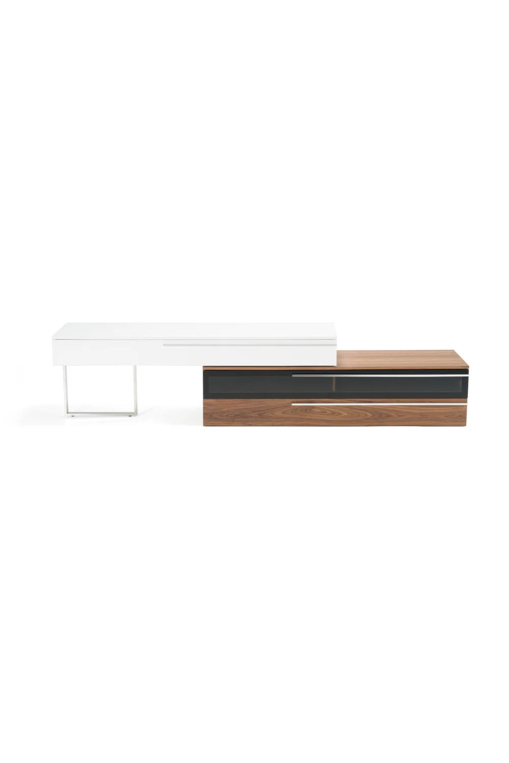 Luxury White Walnut TV Stand Modern Italian Style for Villa