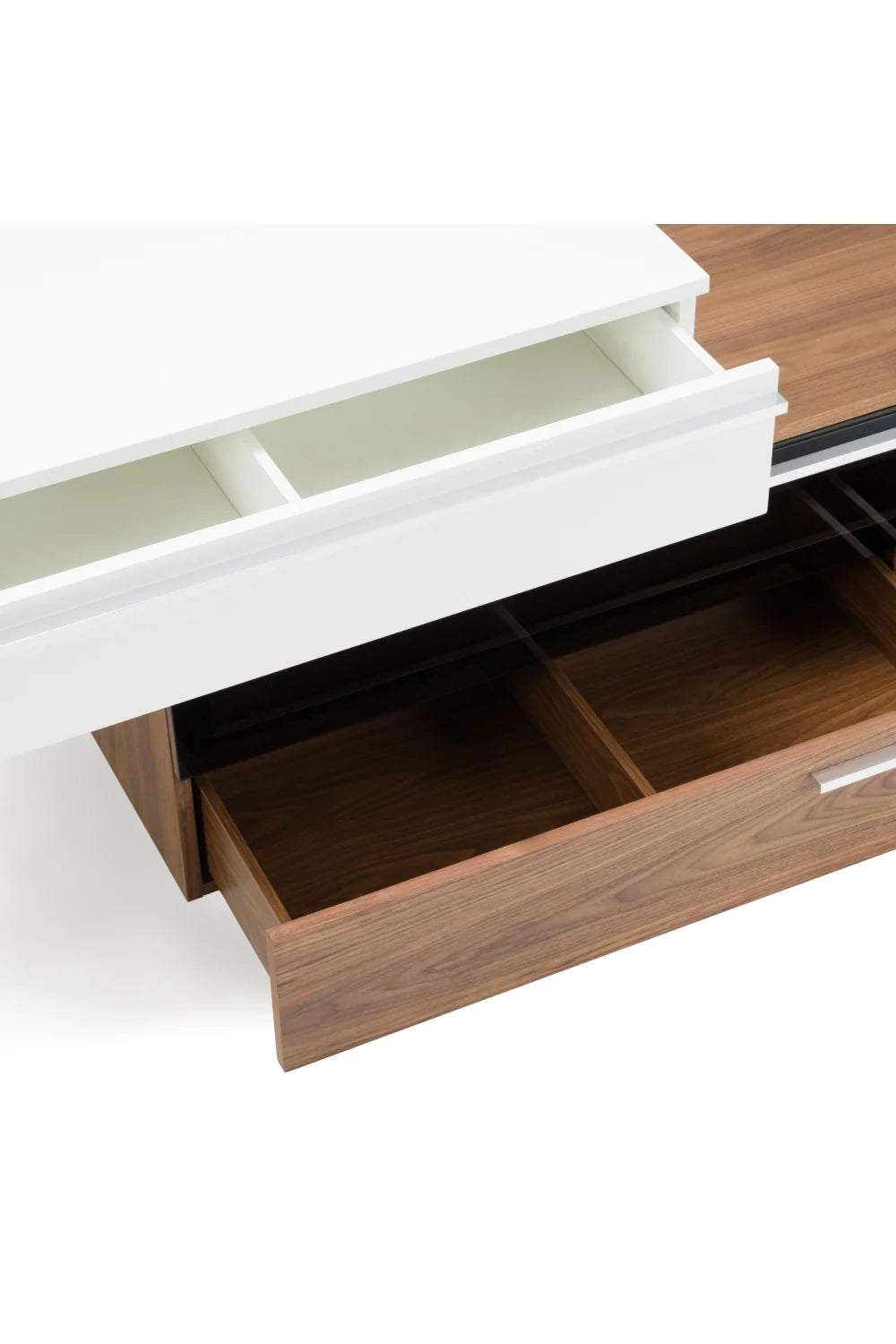 Luxury White Walnut TV Stand Modern Italian Style for Villa