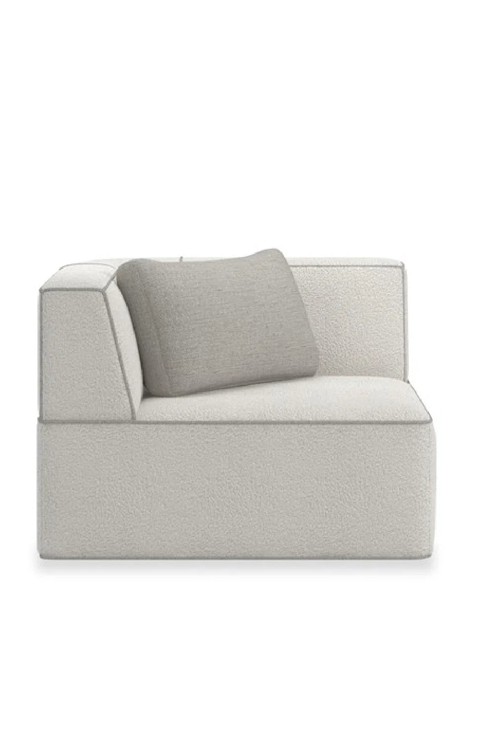 Luxury White Welted Sectional Sofa Modern Italian Style for Villa