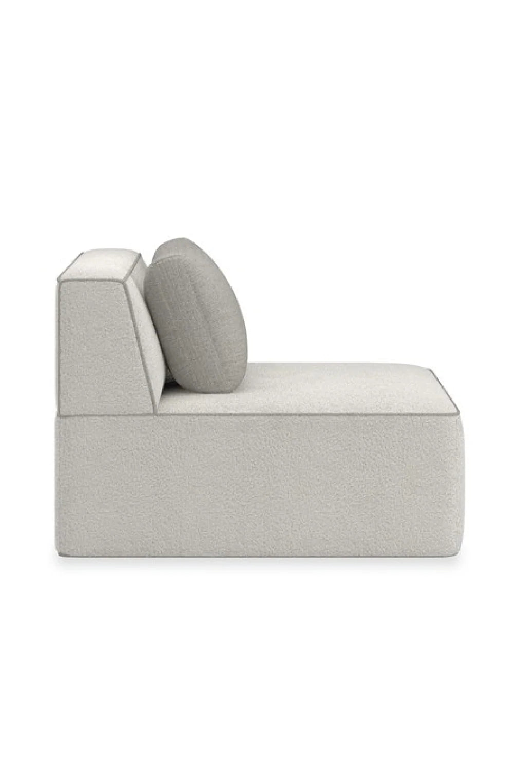 Luxury White Welted Sectional Sofa Modern Italian Style for Villa