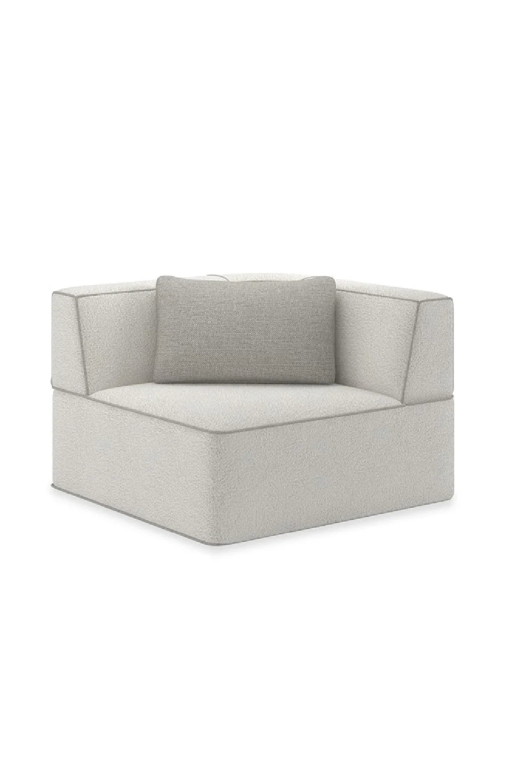 Luxury White Welted Sectional Sofa Modern Italian Style for Villa