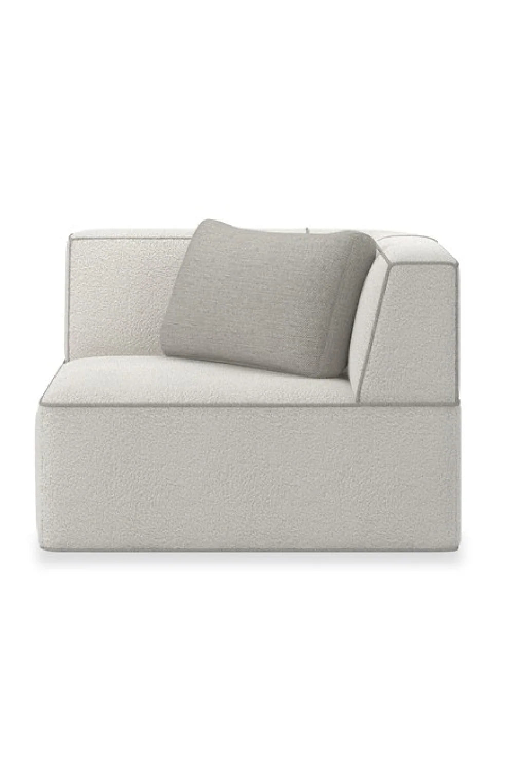 Luxury White Welted Sectional Sofa Modern Italian Style for Villa