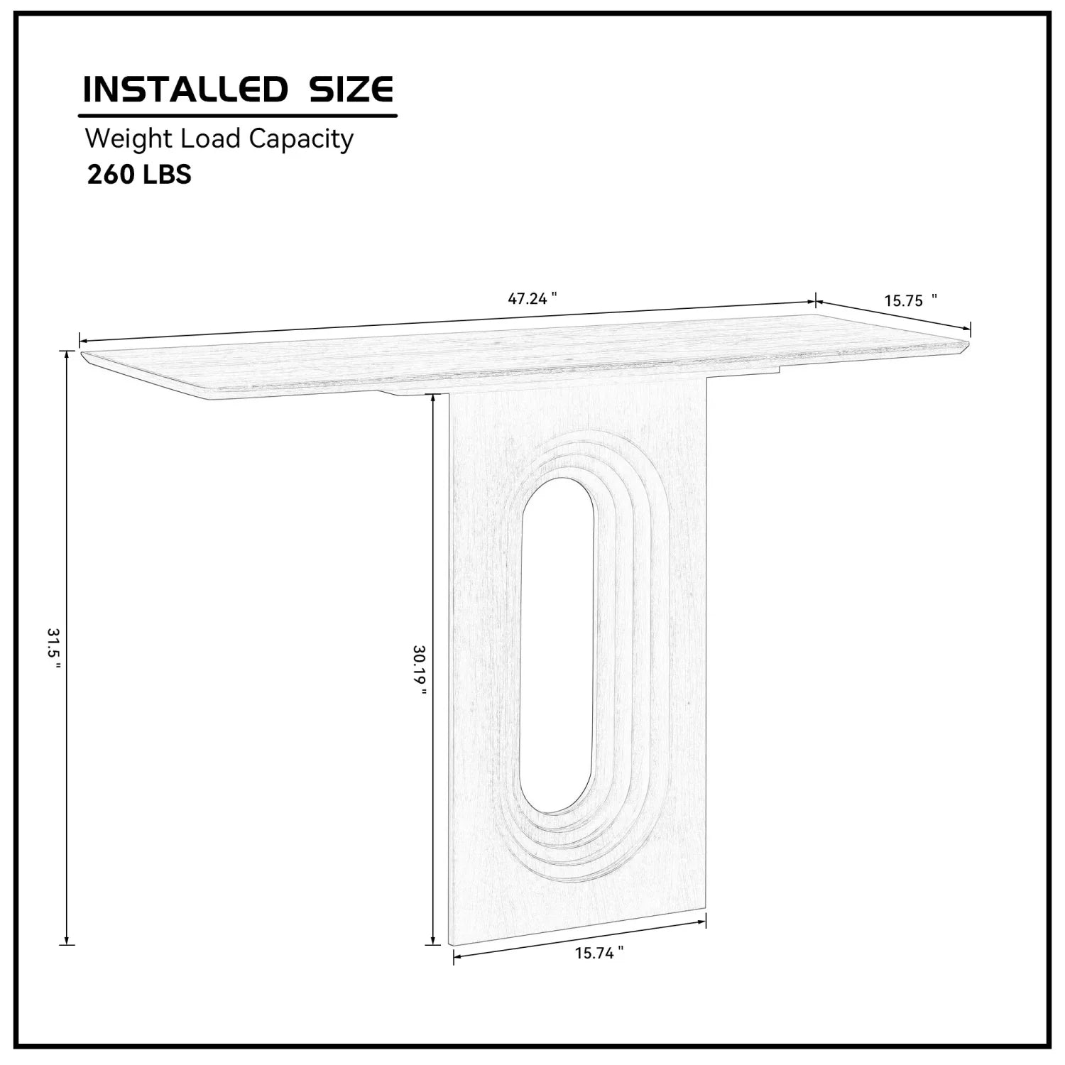 Luxury White Wood Console Table Modern Italian Style for Villa