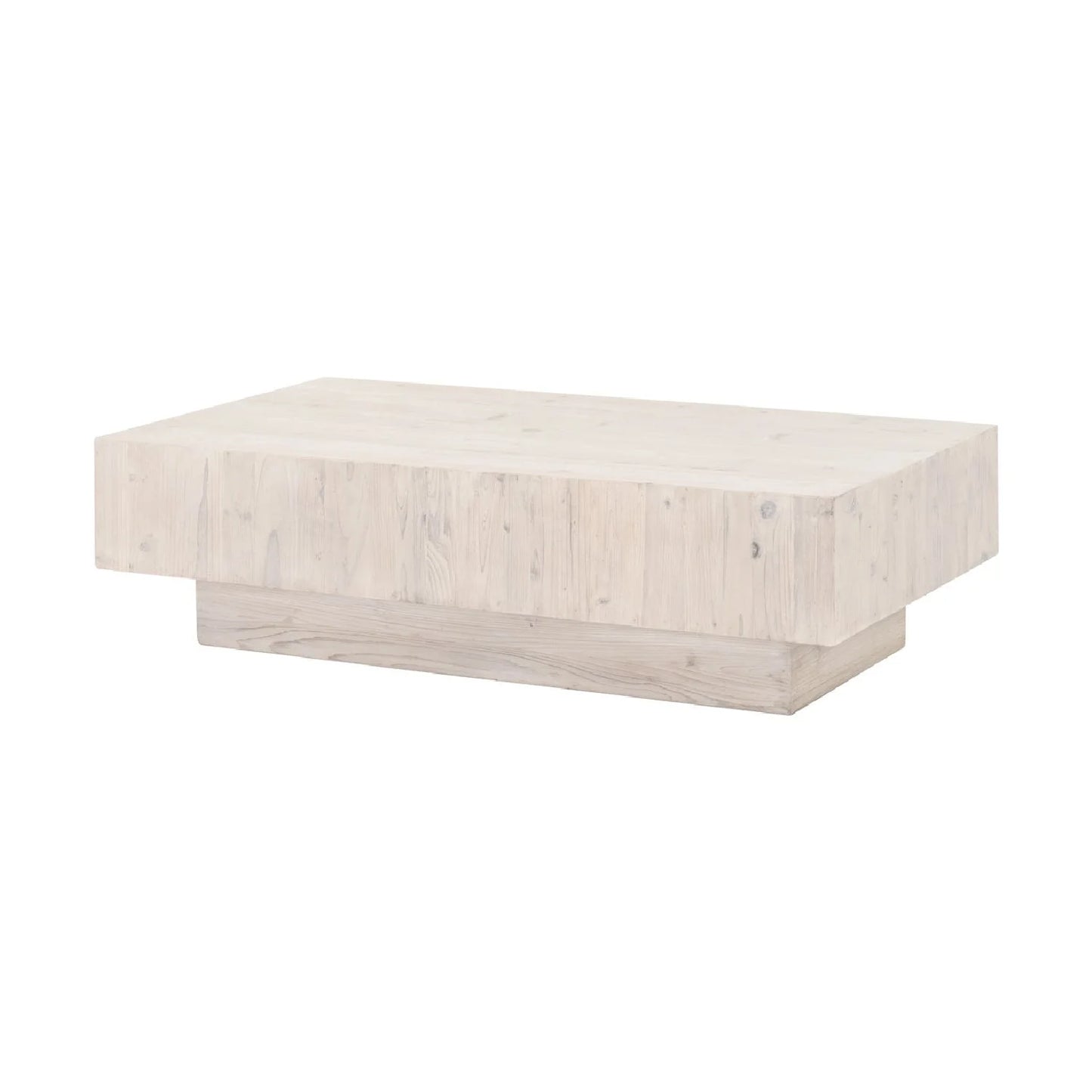 Luxury Whitewash Pine Wood Coffee Table Modern Italian Style for Villa