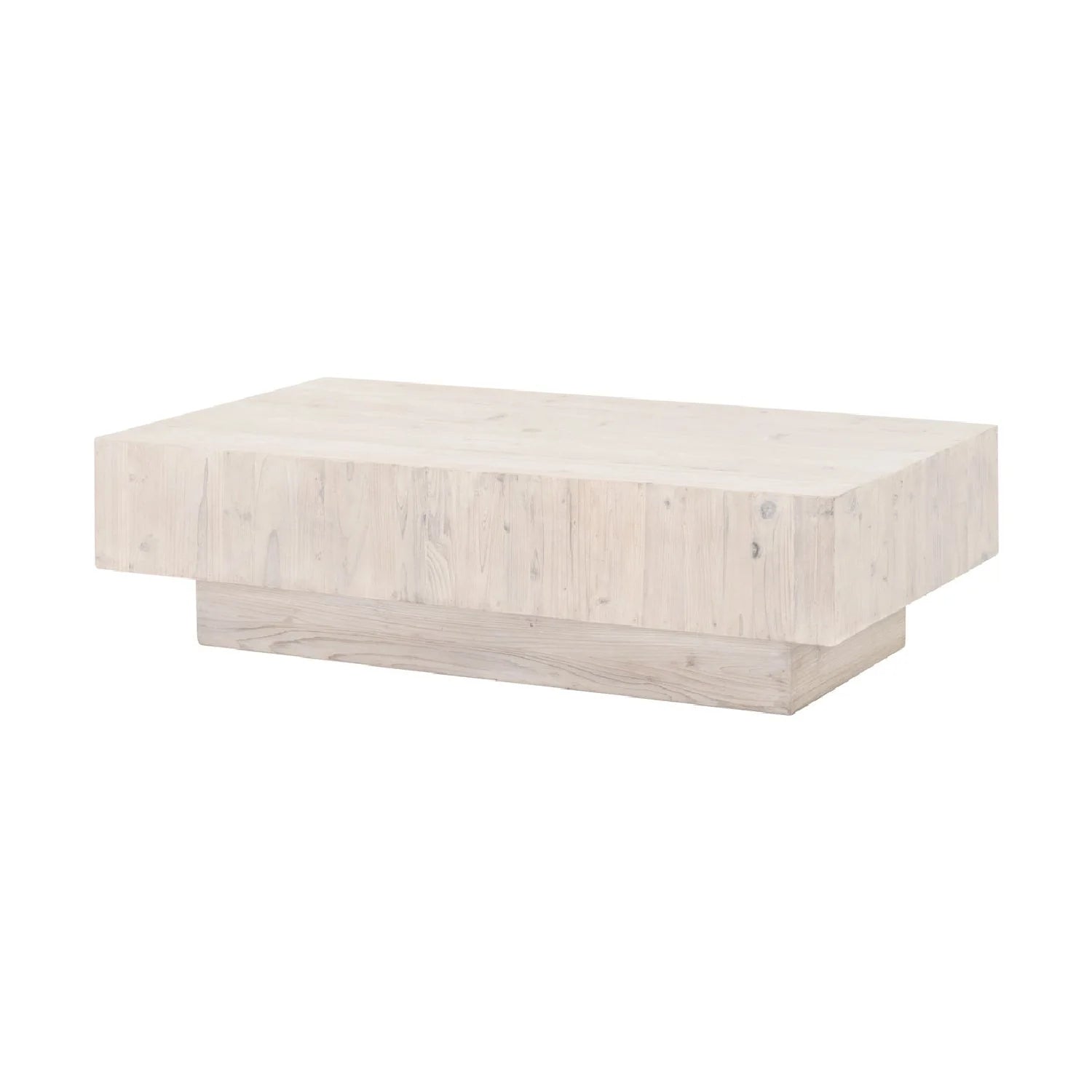 Luxury Whitewash Pine Wood Coffee Table Modern Italian Style for Villa