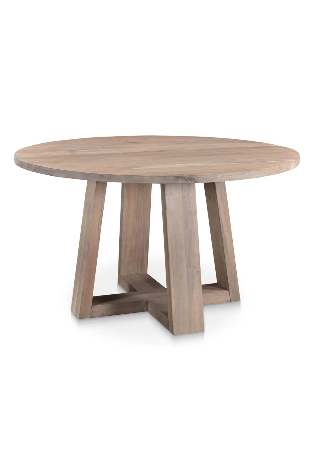Luxury Whitewashed Acacia Round Dining Table Modern Italian Style for Villa