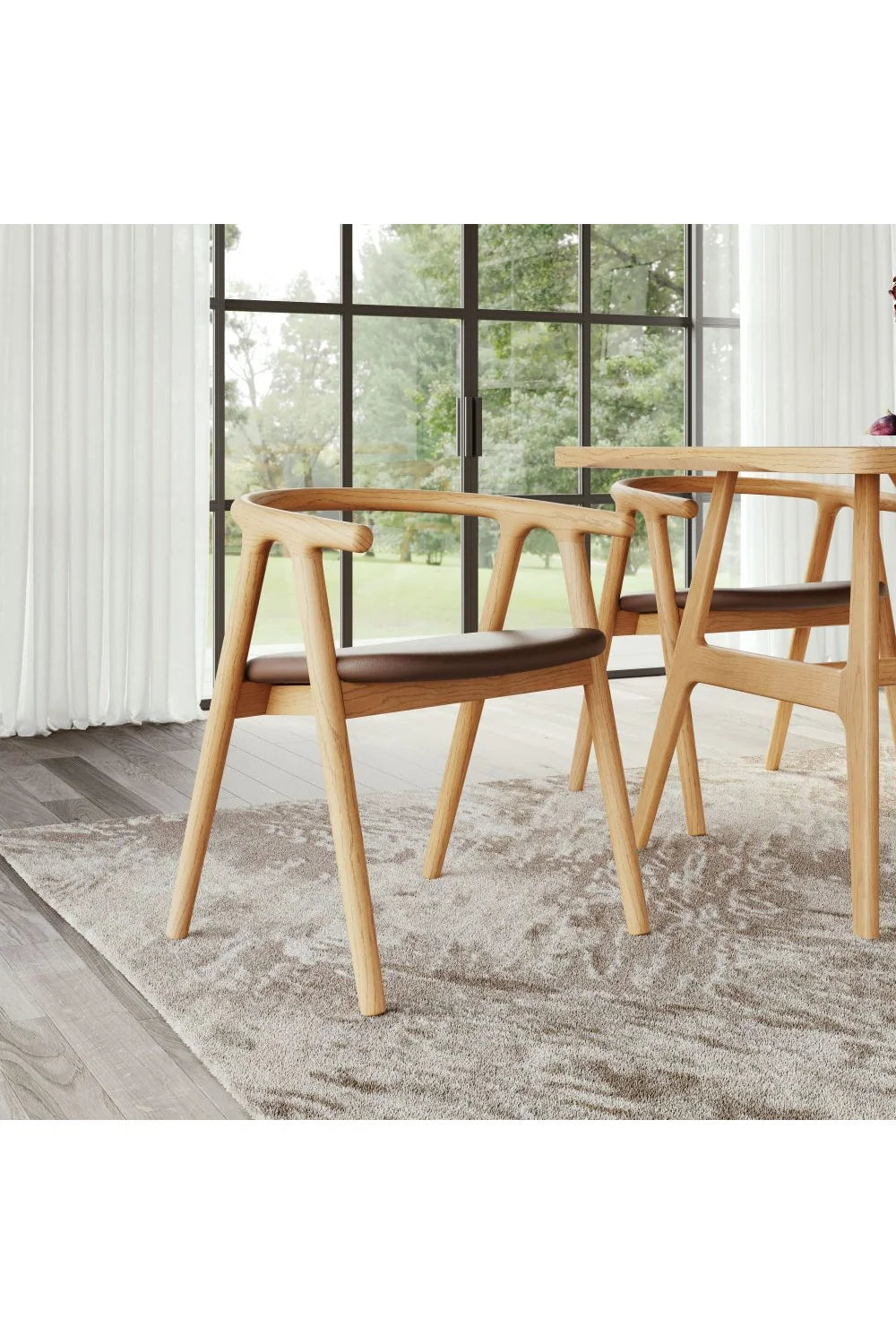 Luxury Whitewashed Elm Modern Dining Chair European Style for Villa