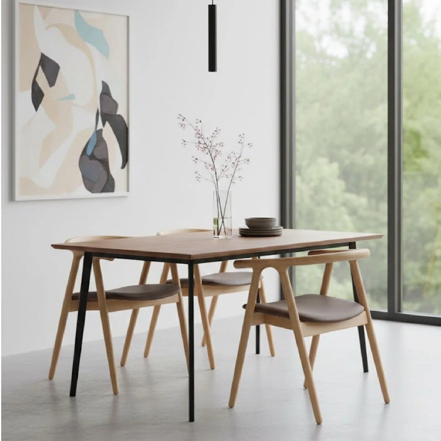 Luxury Whitewashed Elm Modern Dining Chair European Style for Villa