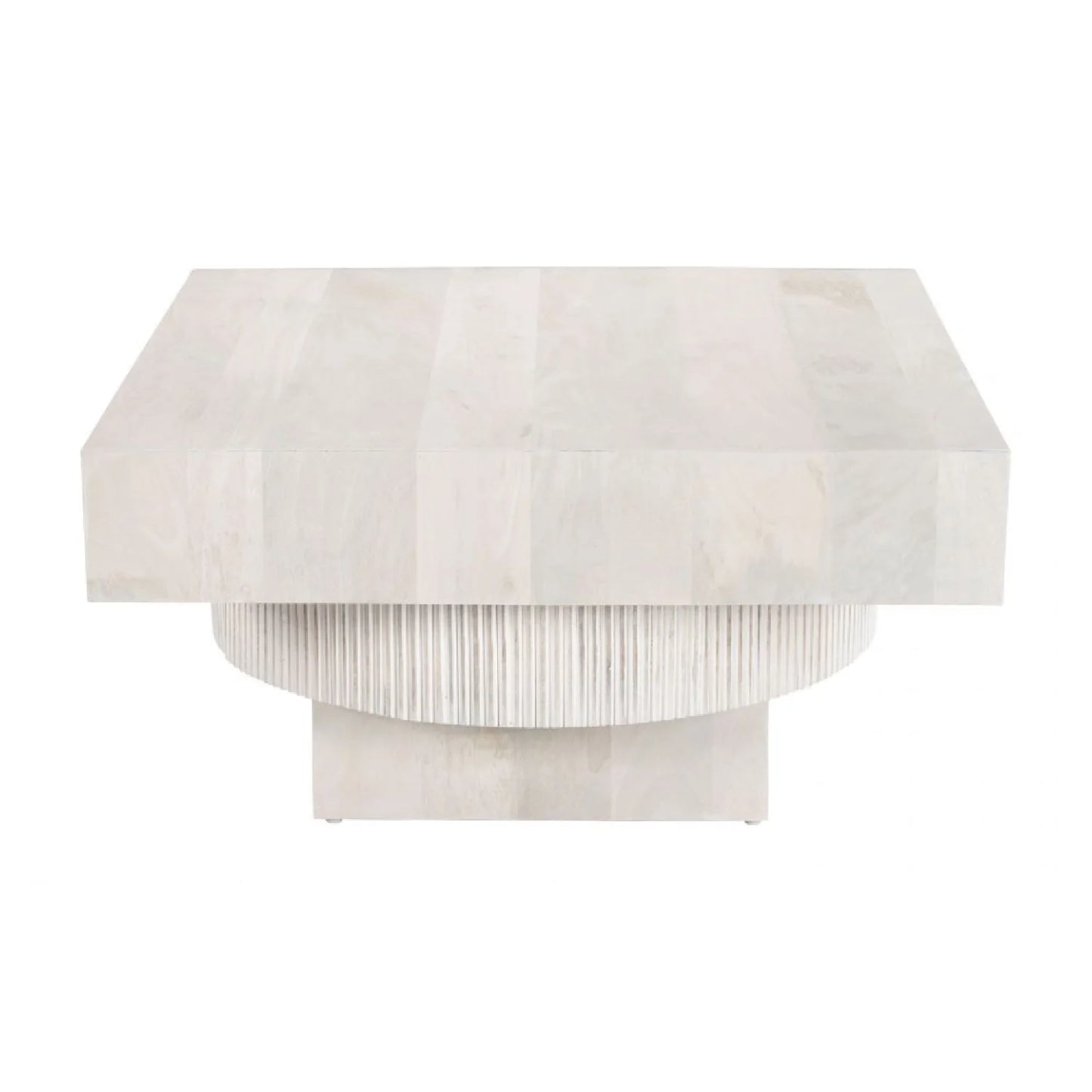 Luxury Whitewashed Mango Wood Coffee Table Modern Italian Style for Villa