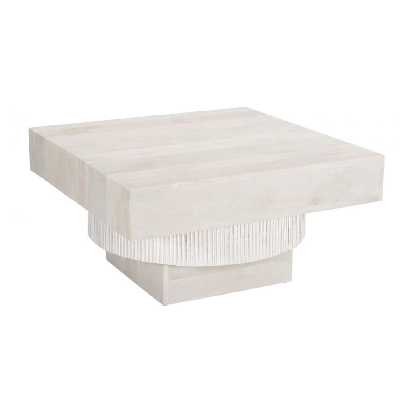 Luxury Whitewashed Mango Wood Coffee Table Modern Italian Style for Villa