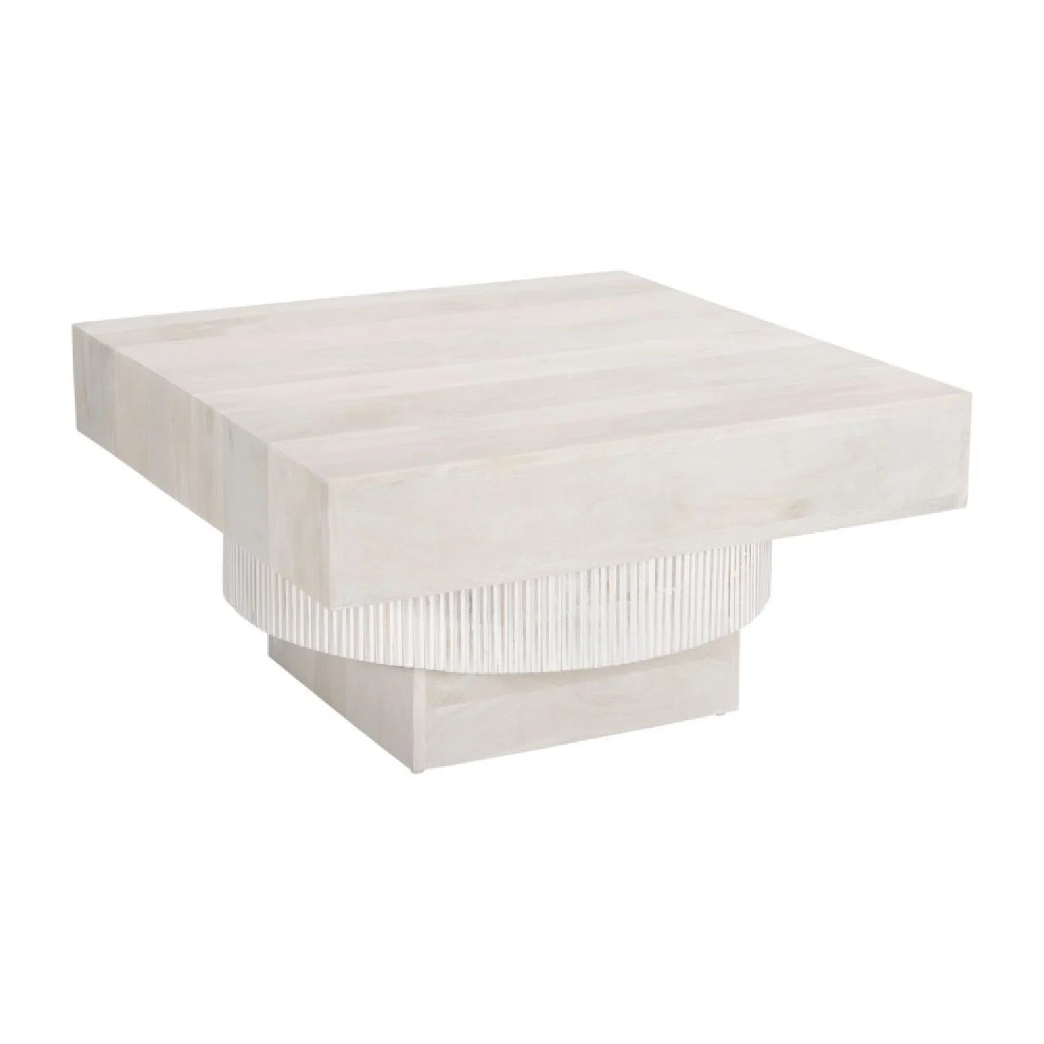 Luxury Whitewashed Mango Wood Coffee Table Modern Italian Style for Villa