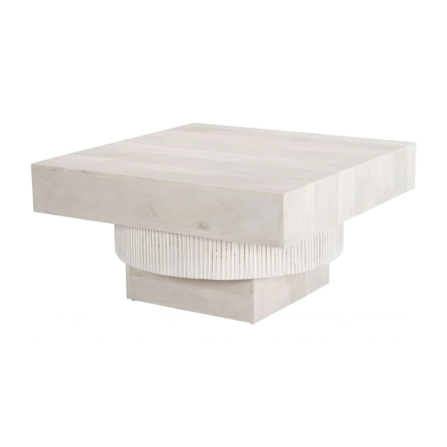 Luxury Whitewashed Mango Wood Coffee Table Modern Italian Style for Villa