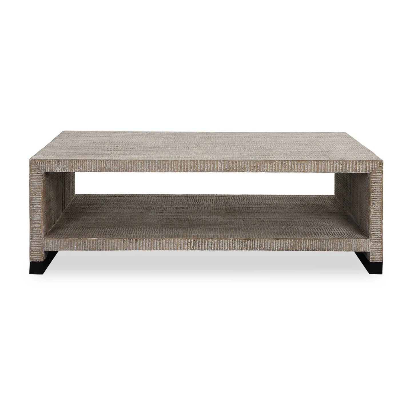 Luxury Whitewashed Wood Coffee Table Modern Italian Style for Villa