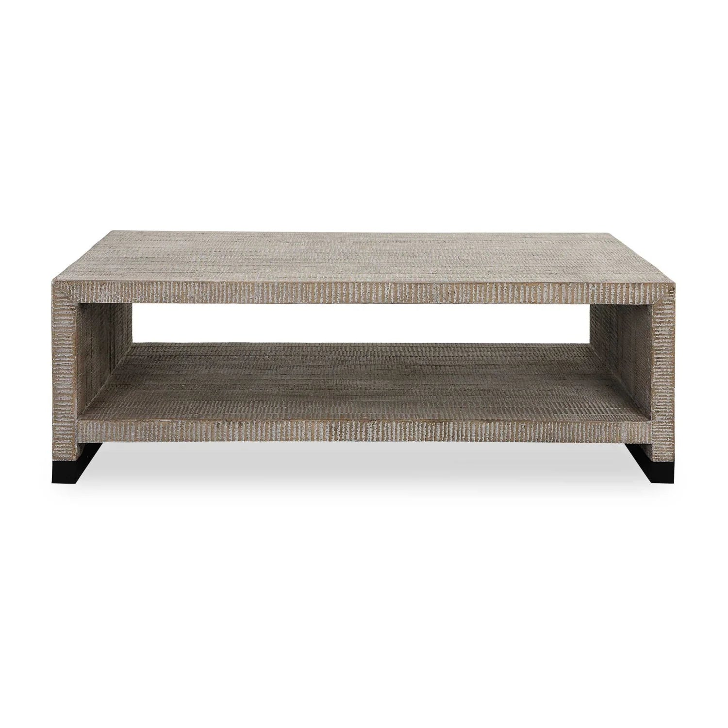 Luxury Whitewashed Wood Coffee Table Modern Italian Style for Villa
