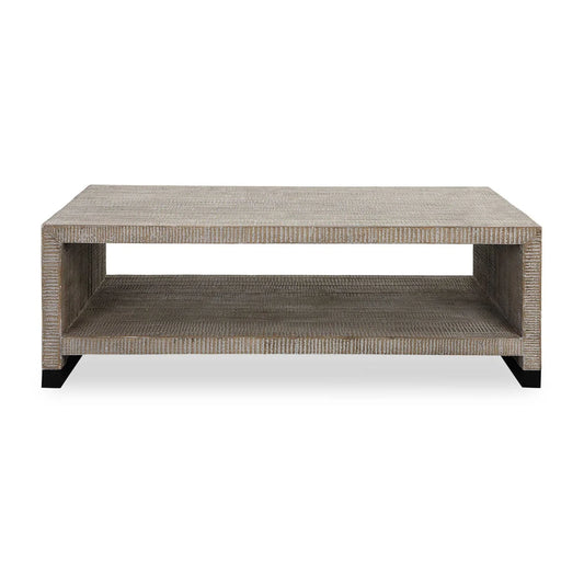 Luxury Whitewashed Wood Coffee Table Modern Italian Style for Villa