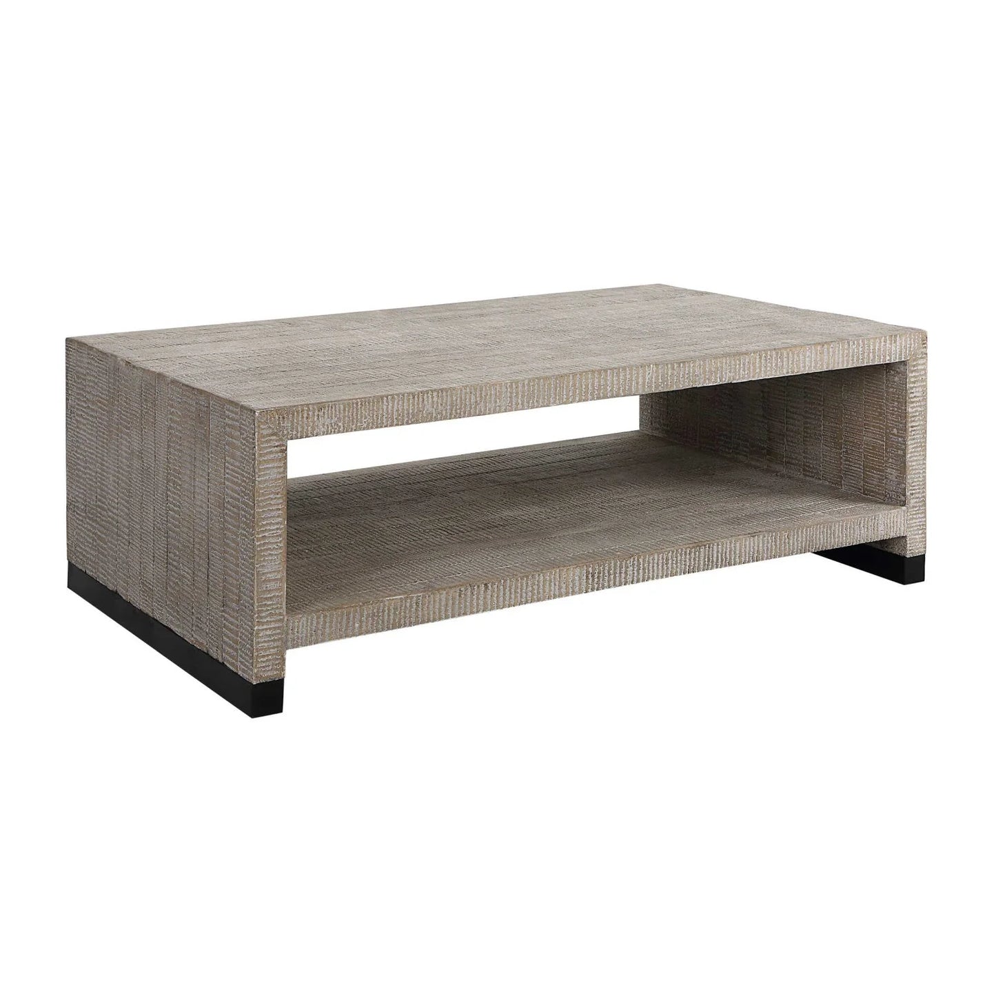 Luxury Whitewashed Wood Coffee Table Modern Italian Style for Villa