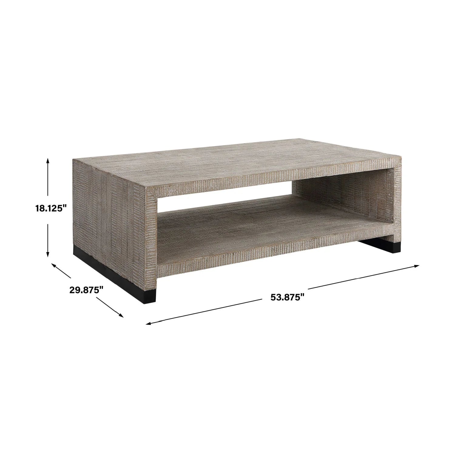 Luxury Whitewashed Wood Coffee Table Modern Italian Style for Villa