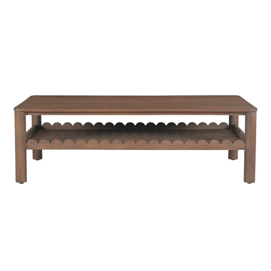 Luxury Wiley Scalloped Wooden Coffee Table Modern Italian Style for Villa