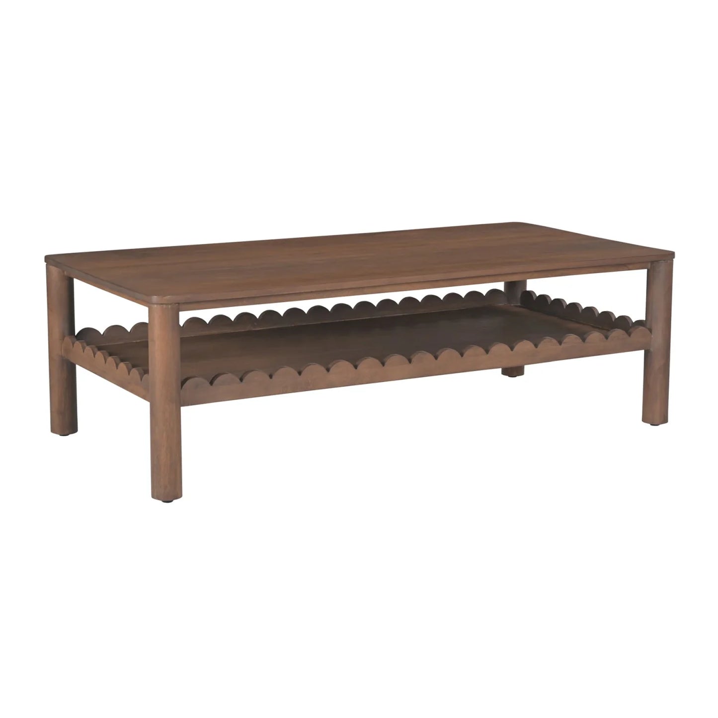 Luxury Wiley Scalloped Wooden Coffee Table Modern Italian Style for Villa
