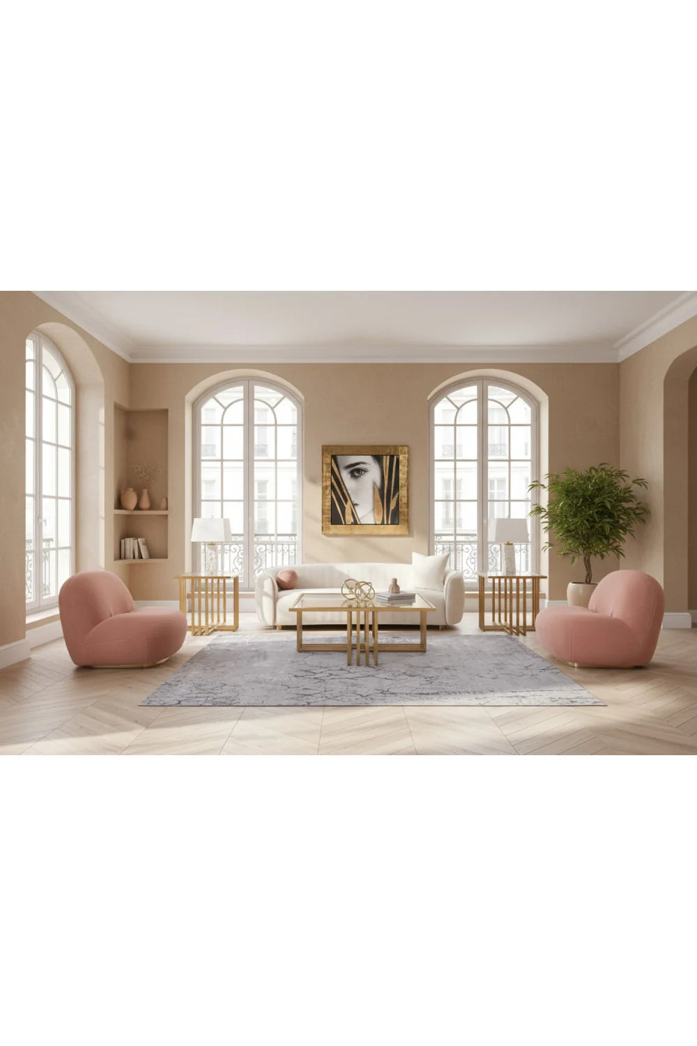 Luxury Winfree Fabric Curved Sofa Modern Italian Style for Villa